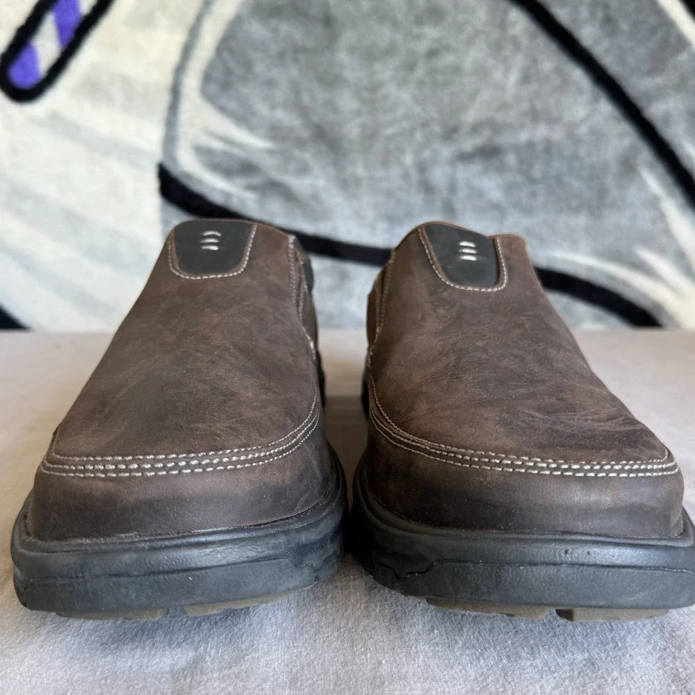 Size 12 - Skechers Men's Segment‎ The Search Slip-On Leather Loafers Brown 64261